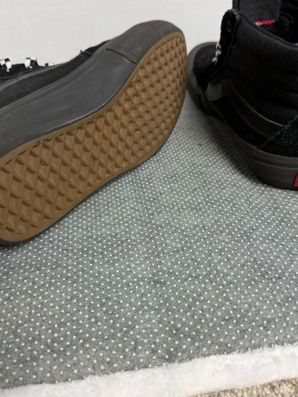 Vans Sk8-Hi Blackout Suede High Top Sneakers Checkerboard Laces Men's